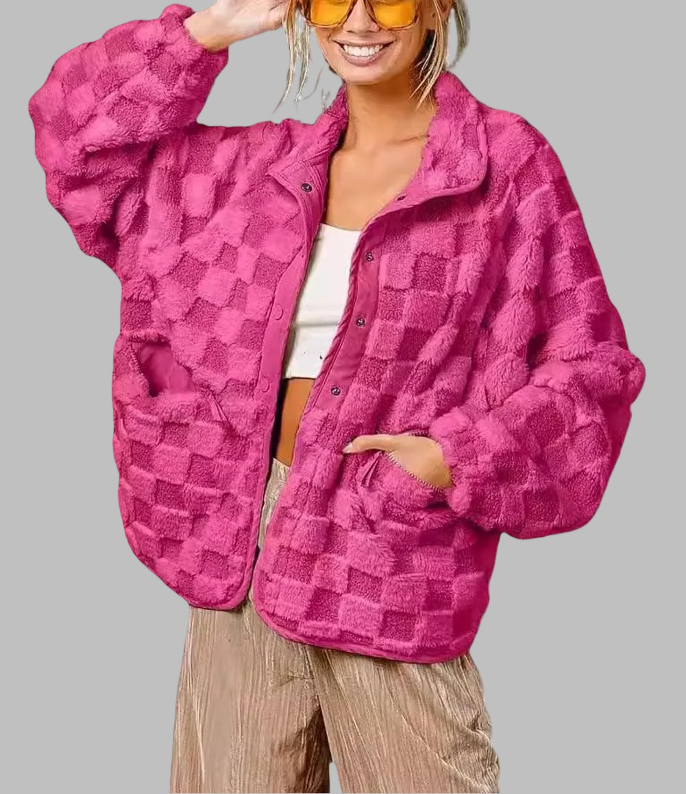 Capucine Checked Sherpa Jacket