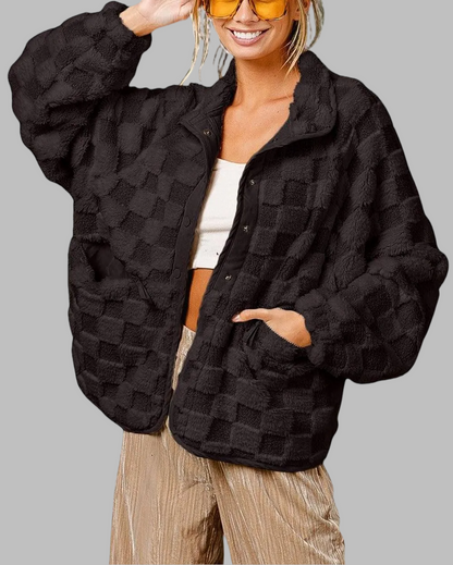 Capucine Checked Sherpa Jacket