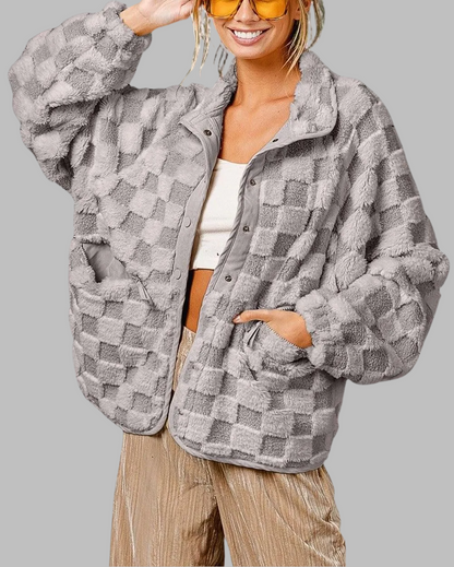 Capucine Checked Sherpa Jacket