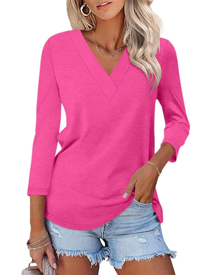 Rosalie V-Neck Three-Quarter Tee
