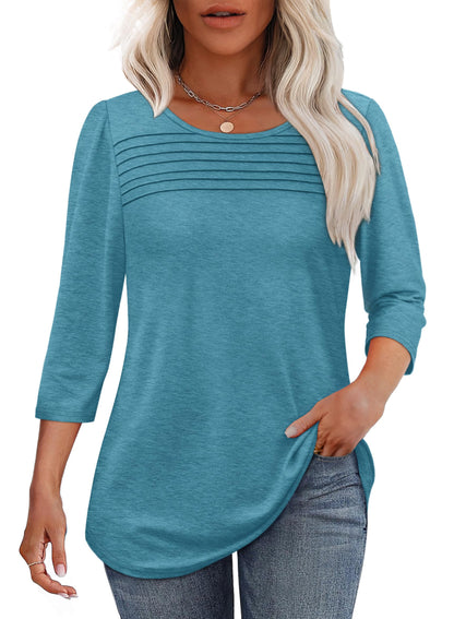 Perrine Pleated Front Scoop-Neck Tee