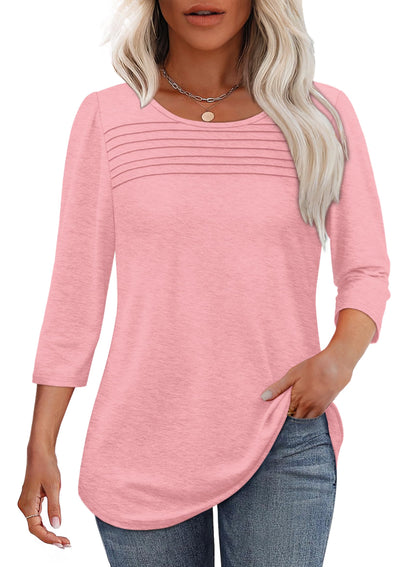 Perrine Pleated Front Scoop-Neck Tee