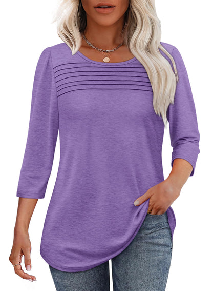 Perrine Pleated Front Scoop-Neck Tee
