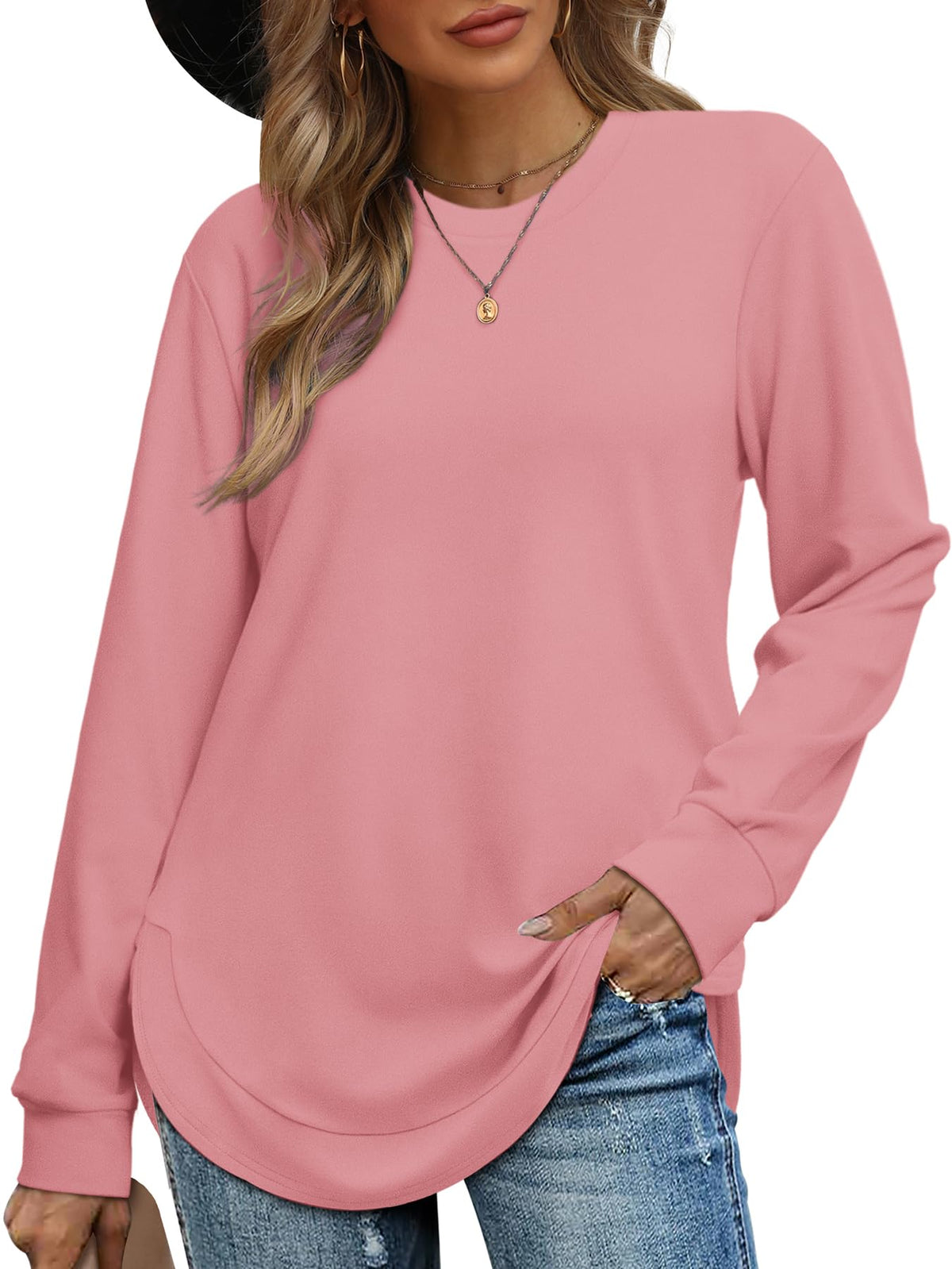 Maud High-Low Curved Hem Tee