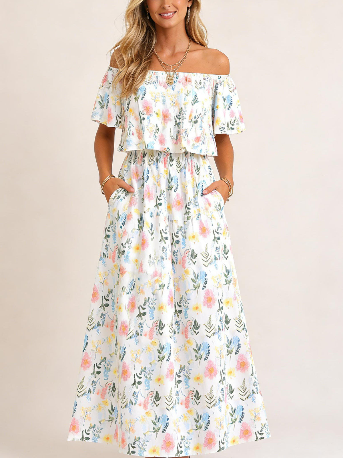 Sienna Off-Shoulder Floral Maxi Dress