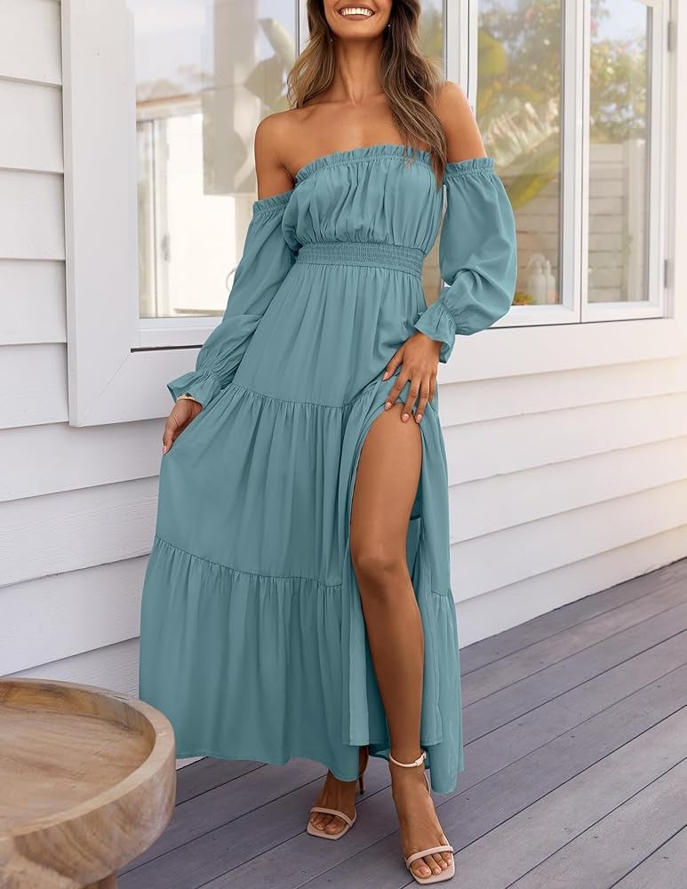 Liora Off-Shoulder Split Maxi Dress