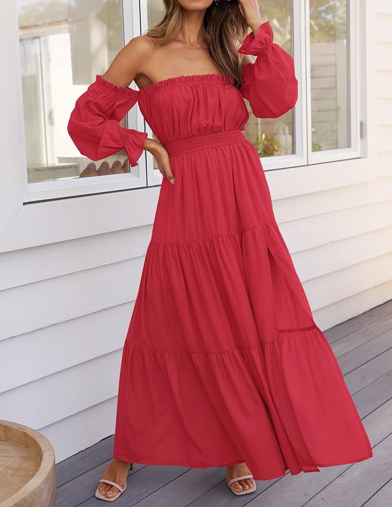 Liora Off-Shoulder Split Maxi Dress