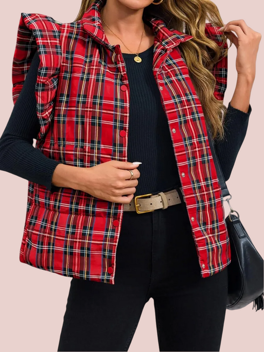 Blanche Ruffled Tartan Vest