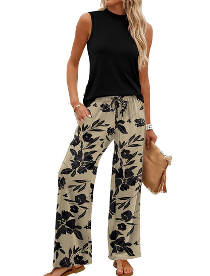 Charlotte Mock-Neck Tank & Wide-Leg Set