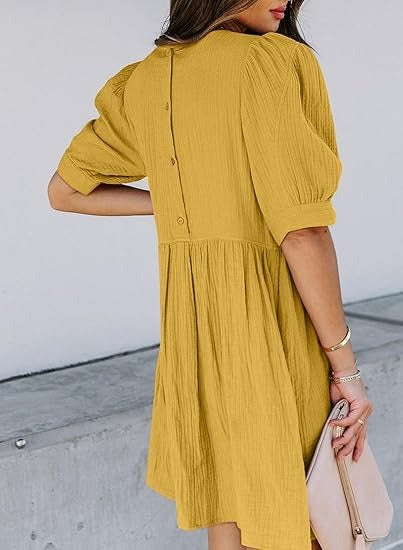 Juno Puff Sleeve Babydoll Dress