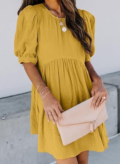 Juno Puff Sleeve Babydoll Dress