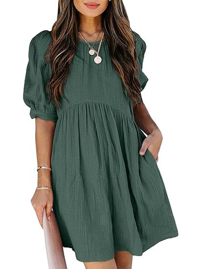 Juno Puff Sleeve Babydoll Dress