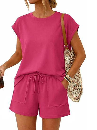 Felicie Cap-Sleeve Short Set