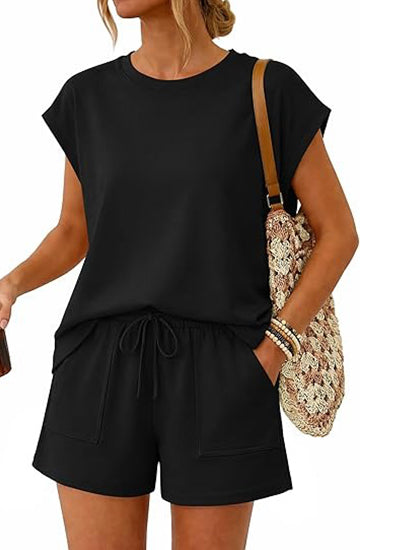 Felicie Cap-Sleeve Short Set