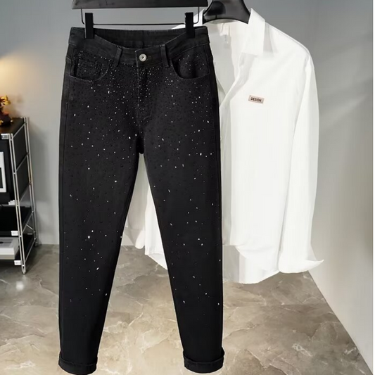 Bijou Rhinestone Slim Black Jeans