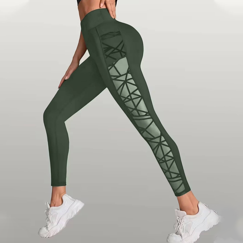 Nadia Mesh Panel High-Waist Leggings