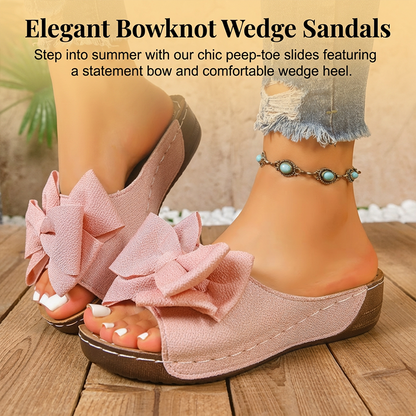 Brigitte Bow Peep-Toe Wedges