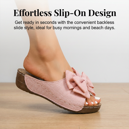 Brigitte Bow Peep-Toe Wedges
