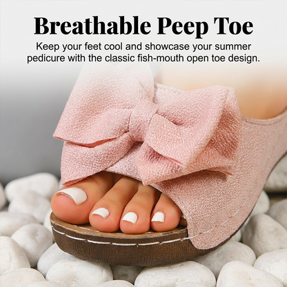 Brigitte Bow Peep-Toe Wedges