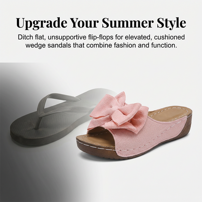 Brigitte Bow Peep-Toe Wedges