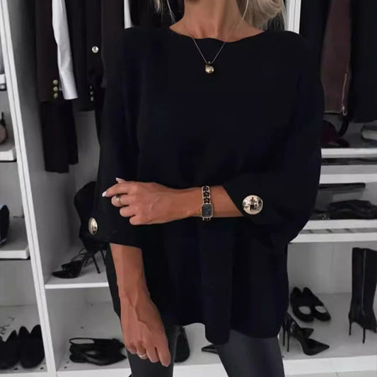 Romy Ribbed Knit Three-Quarter Top
