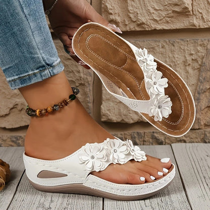 Florine Floral Wedge Sandals