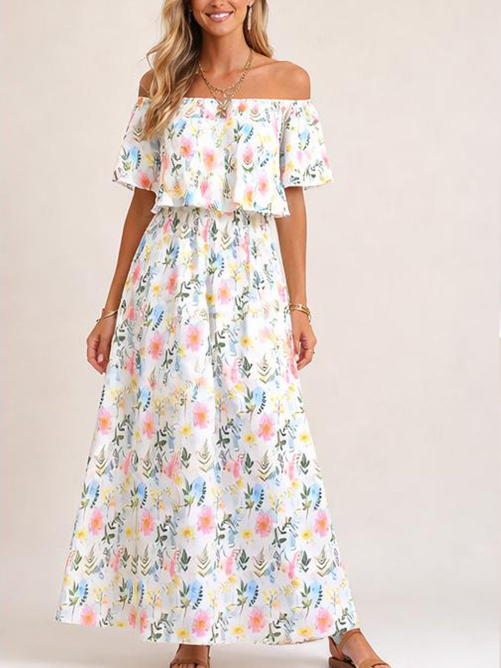Sienna Off-Shoulder Floral Maxi Dress