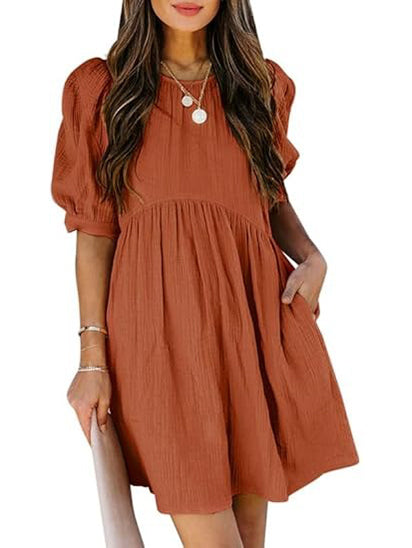 Juno Puff Sleeve Babydoll Dress