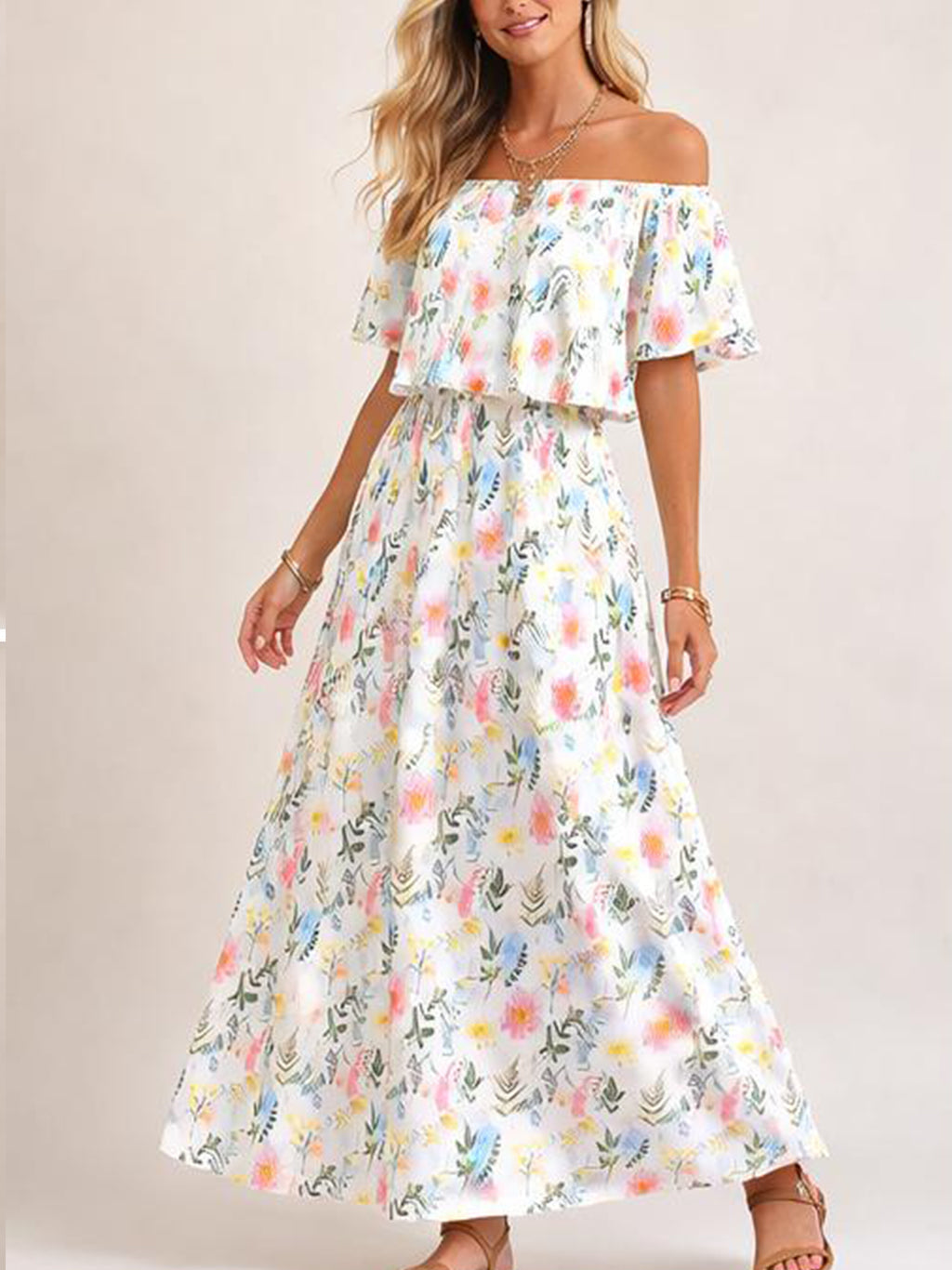 Sienna Off-Shoulder Floral Maxi Dress